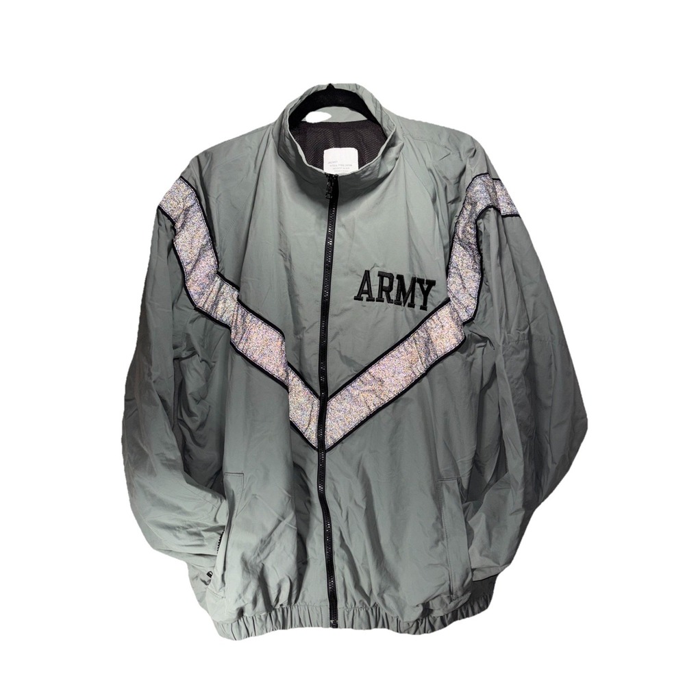 Army Men's Windbreaker‎ Jacket  Medium Long Zipper Long Sleeves